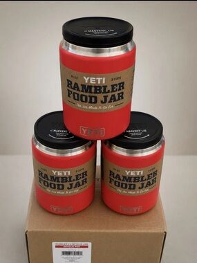 Yeti Red Rambler Food Jar with Black Lid